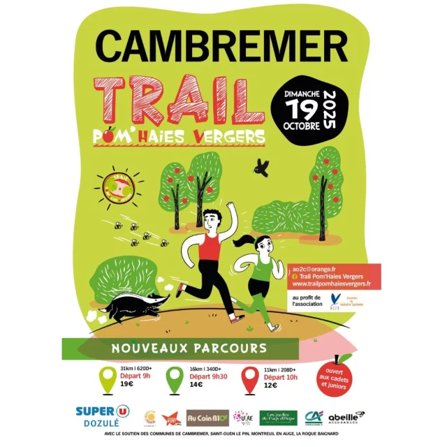 🏃‍♂️ Courez pour ALIS au cœur du Pays d'Auge ! 
Dimanche 19 octobre 2025 – Cambremer (14)

Le Trail Pom'Haies Vergers 2025 soutient ALIS !
1€ par inscription sera inversée à notre association 👏

🍎🌳Trois parcours bucoliques à travers pommiers, forêts et fermes cidricoles
11 km – 16 km – 31 km - Tarifs : 12 € / 14 € / 19 €

🎟 Inscriptions et infos : trailpomhaiesvergers.fr

Un immense merci à Élodie Tabu , à l'origine de ce beau partenariat en mémoire de son papa Jean-Paul ❤️

Et ce n'est pas tout !
ALIS vous donne d'ores et déjà rendez-vous cet automne :

> Jeudi 13 novembre → Pièce de théâtre « Hold-Up" par la Comédie de Neuilly
> Lundi 1er décembre → Le grand concert d'ALIS … Cette année, ça va swinguer avec @pierreyvesplat et Les Amuse-Gueules.
Rdvs sur le site d'ALIS pour + d'infos.

#TrailSolidaire #TrailPomHaiesVergers #PaysDAuge #ALIS #LockedInSyndrome #Handicap #CoursePourLaBonneCause #Solidarité #NeRienLâcher #ConcertALIS #TheatreSolidaire #ÇaVaSwinguer
